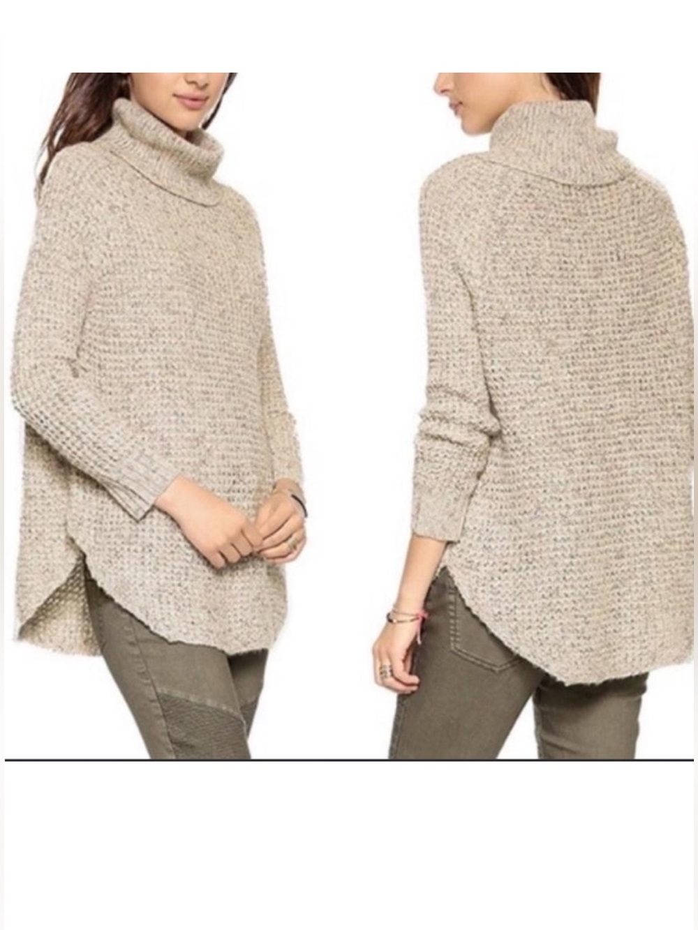 Free People Dylan Tweedy Turtleneck Pullover Sweater | Small